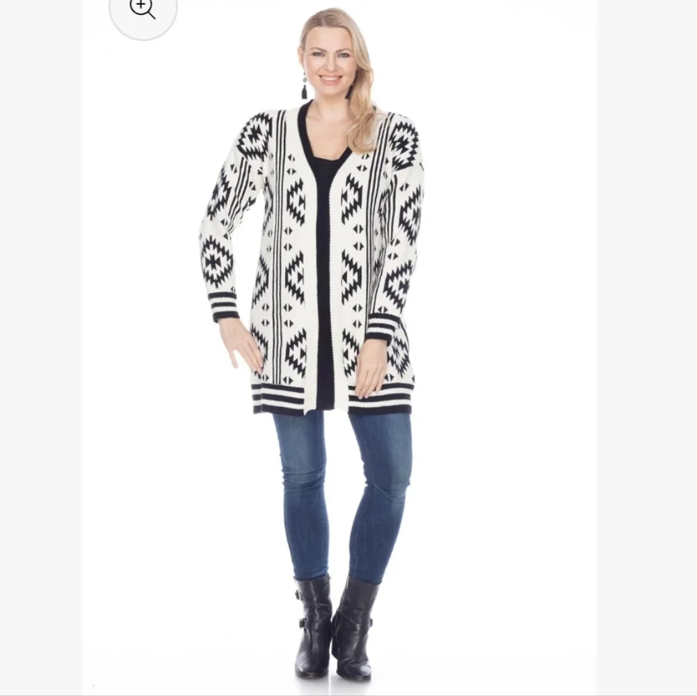Kamana Aztec Print Chenille Cardigan – Size Large - Picture 8 of 9